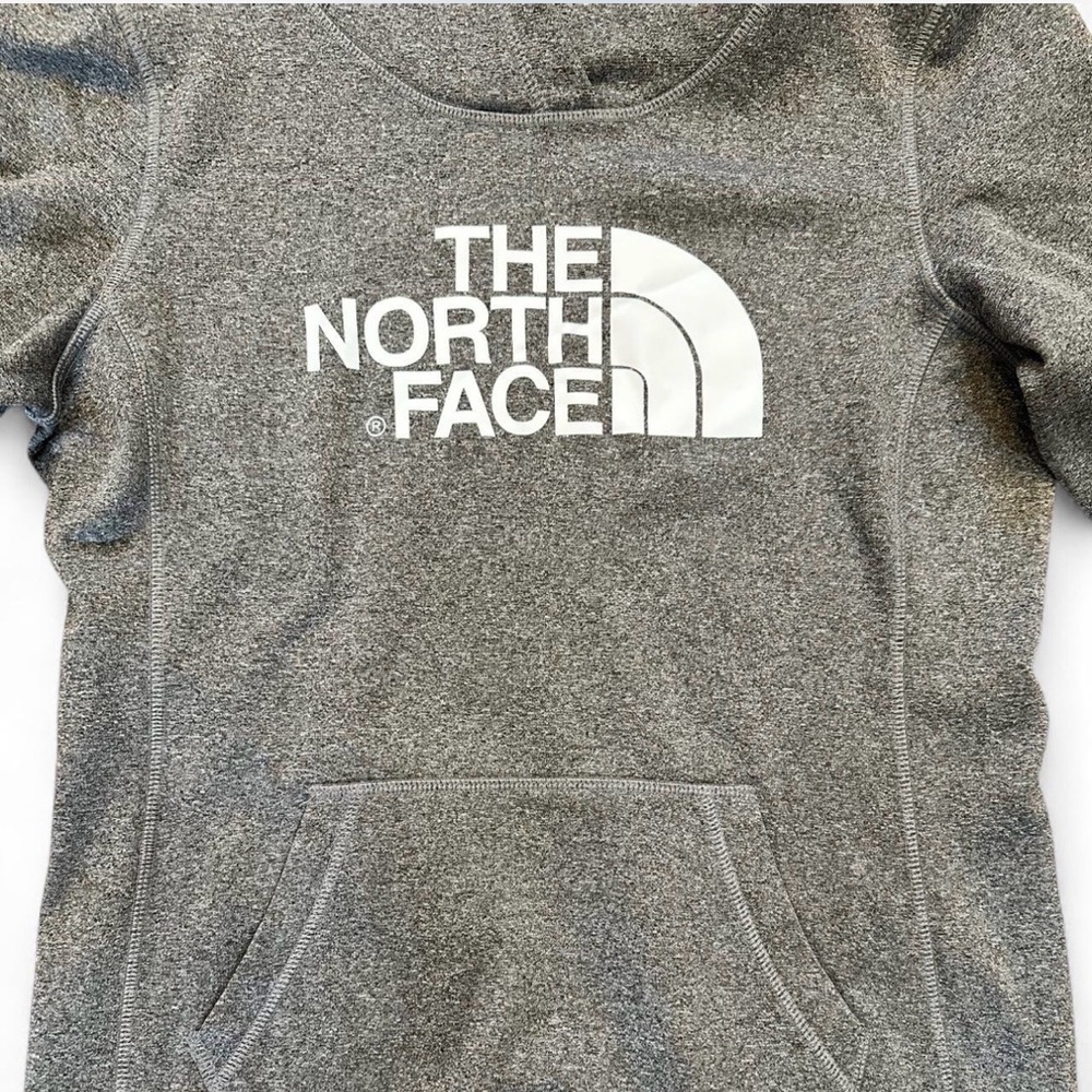 The North Face Grey & White logo Pullover Hoodie with Pocket size Medium Womens - Picture 3 of 7